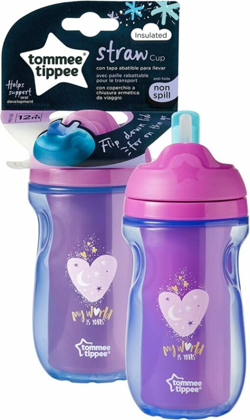 Tommee Tippee -Explora Tasse à paille isotherme Fille 12m+
