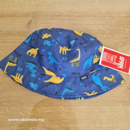 Chapeau motifs dinosaures bleu 4 - 8 ans - Kitti