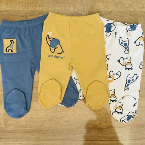 Lot de 3 Pantalons bébé garçon cute elephant 0-3mois - Necix