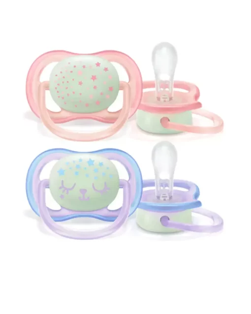 Lot de 2 Sucettes Ultra Air Night Fille 0-6m - Philips Avent